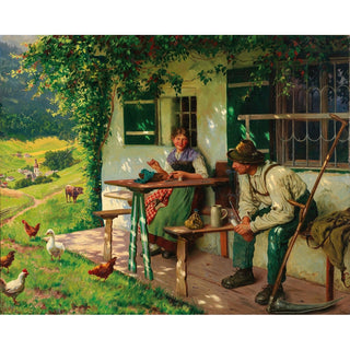 Reproduction Jeune couple d'agriculteurs en Haute-Bavière - Emil Rau