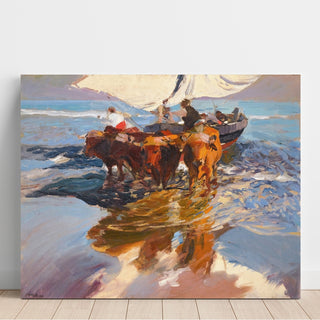 Reproduction Le retour de la pêche, plage de Valence - Joaquín Sorolla