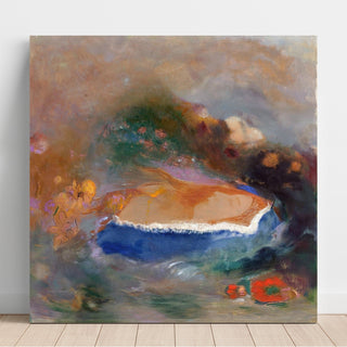 Reproduction Ophélie avec une mauviette bleue dans l'eau - Odilon Redon