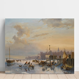 Reproduction Patineurs sur l'IJ, Amsterdam - Nicolaas Johannes Roosenboom