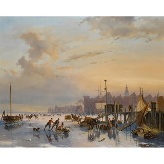 Reproduction Patineurs sur l'IJ, Amsterdam - Nicolaas Johannes Roosenboom