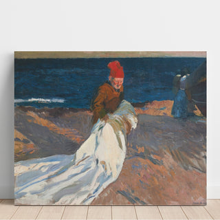 Reproduction Rentrant la voile, plage de Valence - Joaquín Sorolla