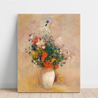 Reproduction Vase de fleurs fond rose - Odilon Redon