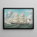Barque norvegese Brazilian di Grimstad davanti alla costa - Reproduction — quadro incorniciato alla parete