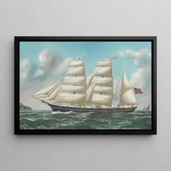 Reuben Chappell - Norwegische Bark Brazilian of Grimstad vor der Kste.webp