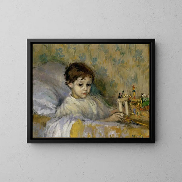 Bambino malato - Ricard Canals i Llambí — quadro incorniciato alla parete