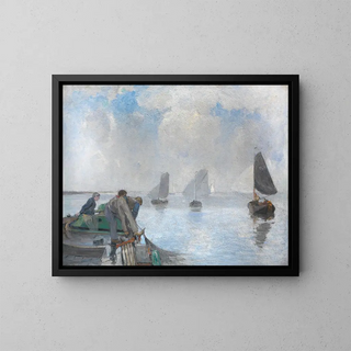 Crevettiers sur l'Escaut inférieur - Richard Baseleer — quadro incorniciato alla parete