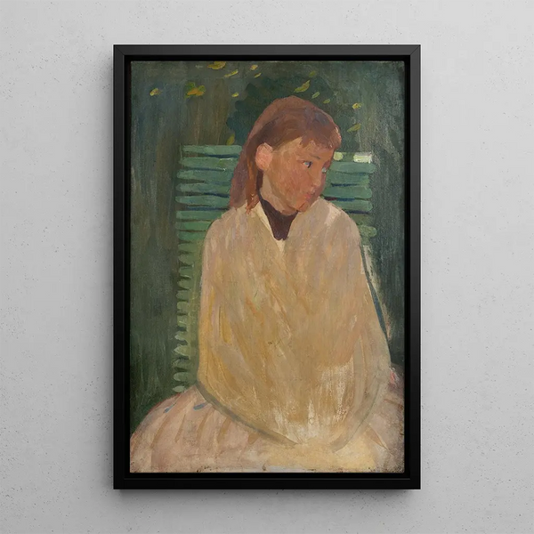 Fille sur un siège de jardin - Richard Bergh — quadro incorniciato alla parete