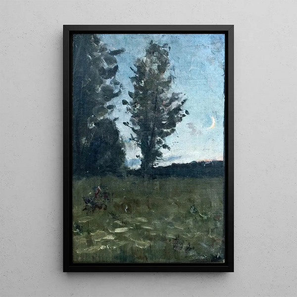 Paesaggio al chiaro di luna - Richard Bergh — quadro incorniciato alla parete