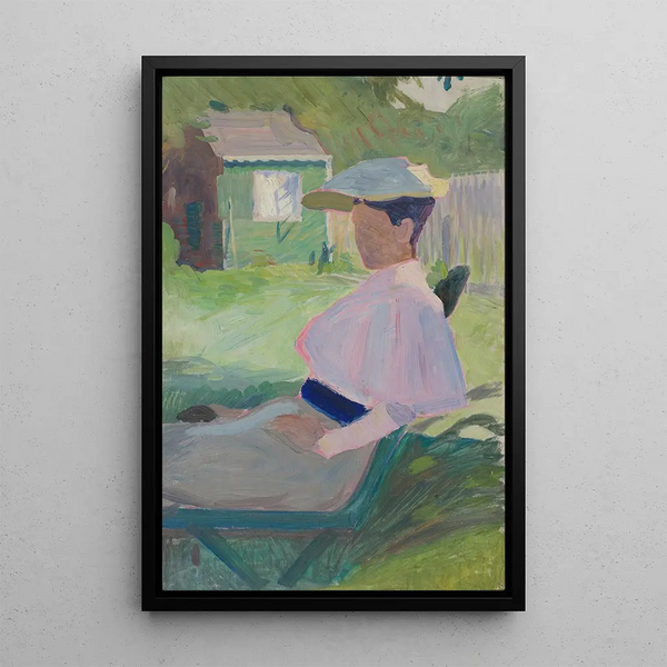 Femme sur une chaise de jardin à Visby - Richard Bergh — quadro incorniciato alla parete