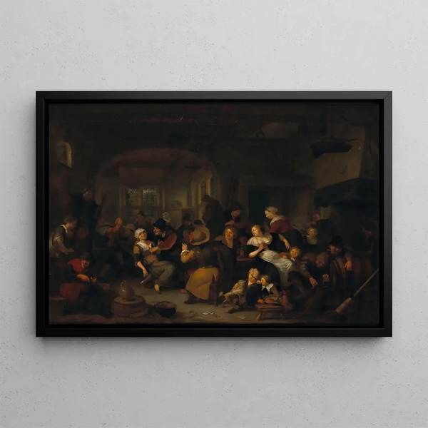 Richard Brakenburgh - A tavern interior with peasants drinking.webp