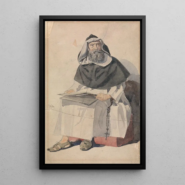 Portrait d'un moine - Richard Dadd — quadro incorniciato alla parete