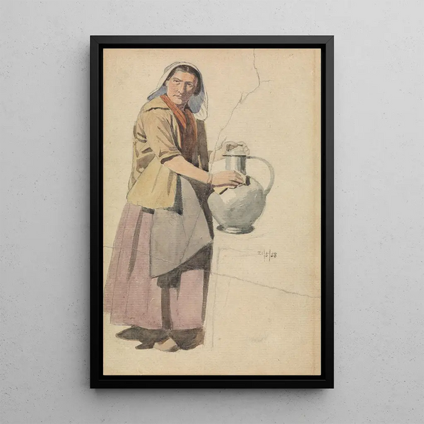 Portrait d'une femme avec une cruche - Richard Dadd — quadro incorniciato alla parete