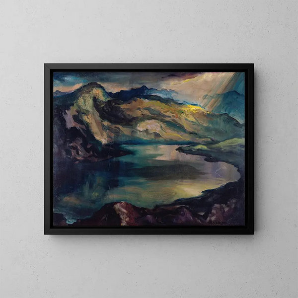 Lago di montagna - Richard Harlfinger — quadro incorniciato alla parete