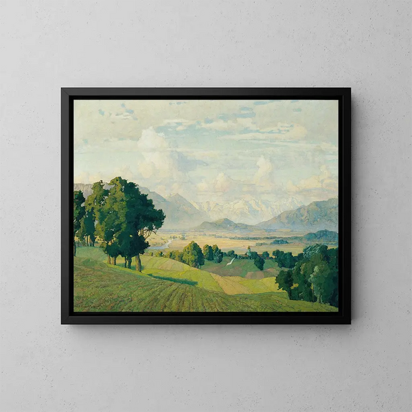 Paesaggio in Alta Baviera - Richard Kaiser — quadro incorniciato alla parete