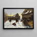 Combattimento di guerra in un villaggio innevato - Richard Knötel — quadro incorniciato alla parete