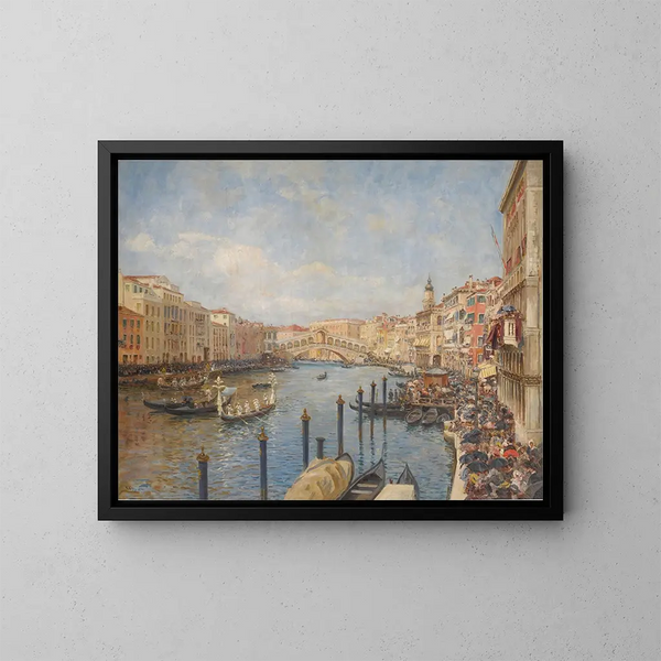 Vista di Venezia durante il Carnevale - Richard Lips — quadro incorniciato alla parete