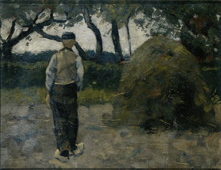 Richard Nicolas Roland Holst - A Farmer standing near a HayStack.webp