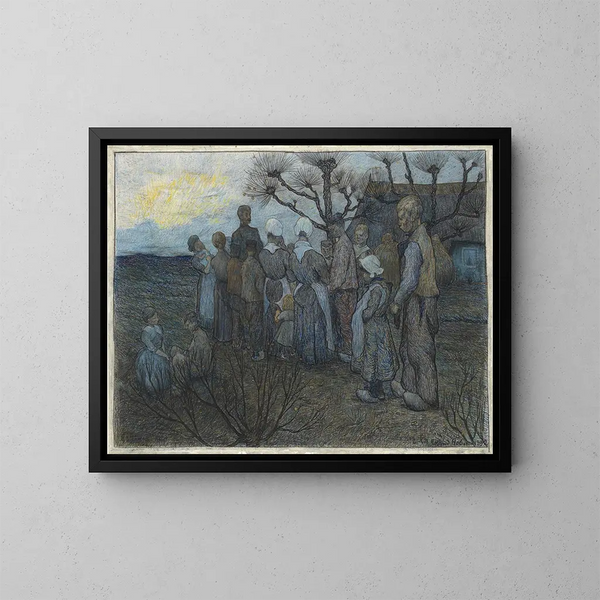 La predicazione nei campi - Richard Nicolas Roland Holst — quadro incorniciato alla parete