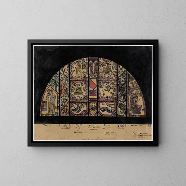 Progetto di vetrata per l'ufficio postale di Utrecht - Richard Nicolas Roland Holst — quadro incorniciato alla parete