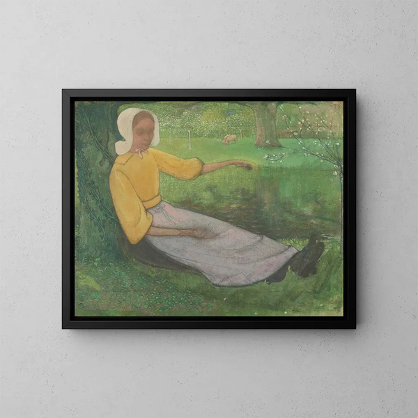 Donna di Huizen seduta sotto un albero - Richard Nicolas Roland Holst — quadro incorniciato alla parete