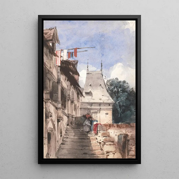 Abbaye Saint-Amand Rouen - Richard Parkes Bonington — quadro incorniciato alla parete