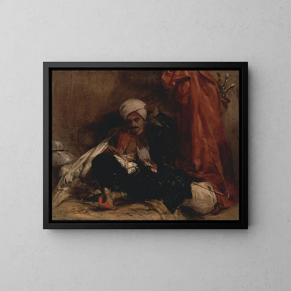 Turco seduto - Richard Parkes Bonington — quadro incorniciato alla parete