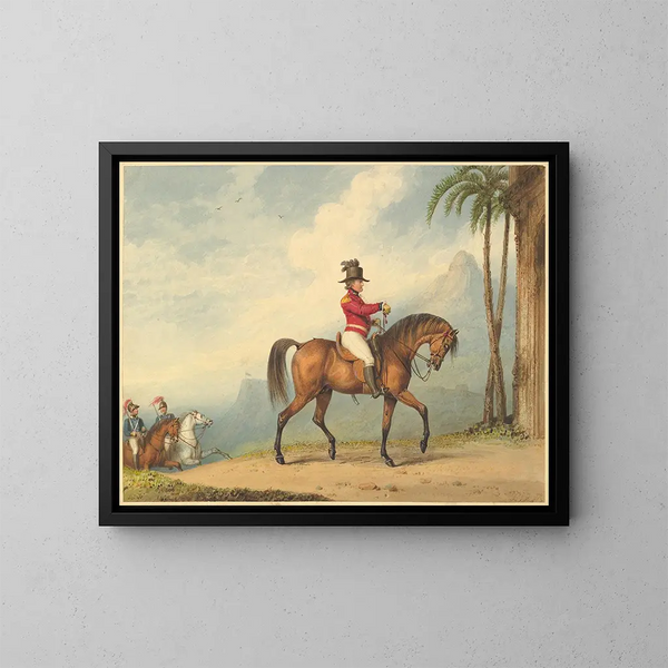 Sir John Floyd a cavallo - Richard Westall — quadro incorniciato alla parete