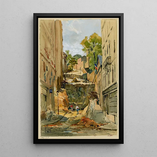 Rn Leverd - La rue des Saules vue de la rue Coulaincourt.webp