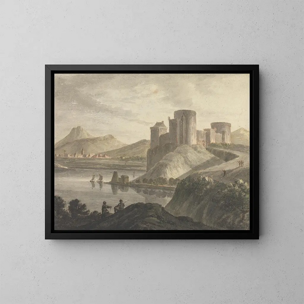 Château avec des figures dans un paysage classique - Robert Adam — quadro incorniciato alla parete