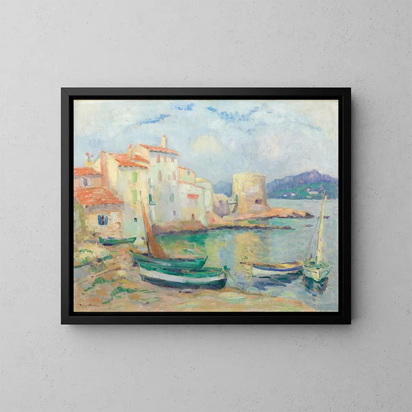Vecchio porto di Saint-Tropez - Robert Antoine Pinchon — quadro incorniciato alla parete
