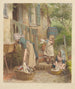 Donna che fa il bucato con due bambine - Robert Barnes — vista dell’opera