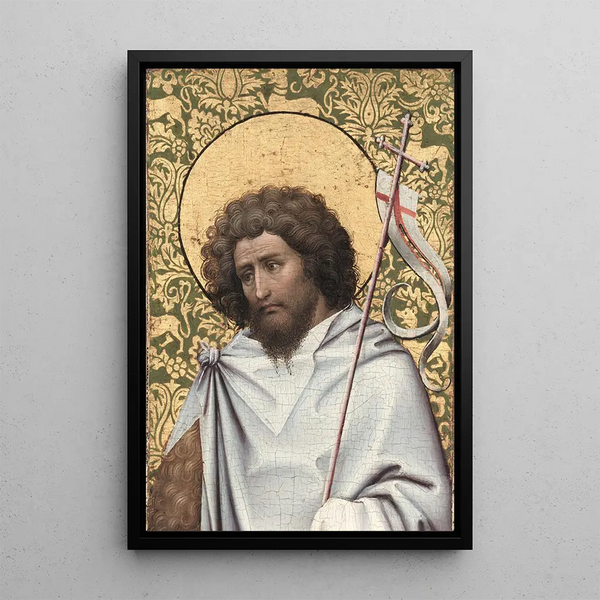 San Giovanni Battista - Robert Campin — quadro incorniciato alla parete