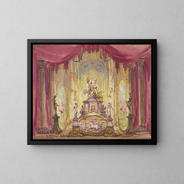 decorativo con una statua di san Giorgio che sconfigge il drago - Robert Caney — quadro incorniciato alla parete