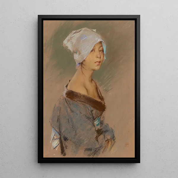 Jeune fille japonaise - Robert Frederick Blum — quadro incorniciato alla parete
