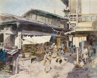 Robert Frederick Blum - Street Scene in Ikao Japan.webp
