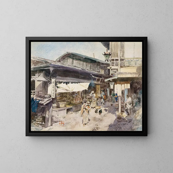 Scène di strada a Ikao, Giappone - Robert Frederick Blum — quadro incorniciato alla parete