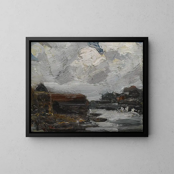 Canal a Haarlem, Paesi Bassi - Robert Henri — quadro incorniciato alla parete