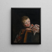 Cory Cori che guarda sopra lo schienale di una sedia - Robert Henri — quadro incorniciato alla parete