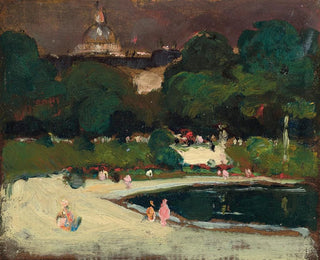 Cielo tempestoso sui giardini di Lussemburgo - Robert Henri — vista dell’opera