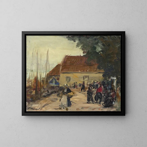 Scène di strada a Volendam - Robert Henri — quadro incorniciato alla parete