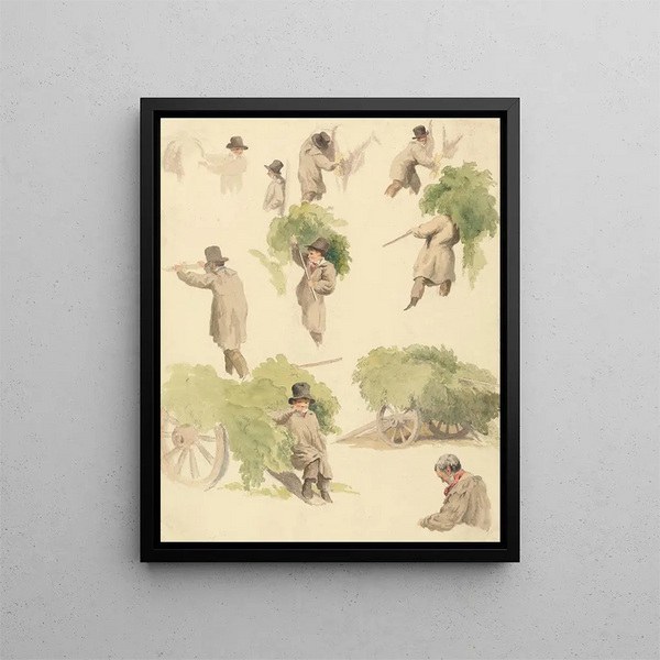 Charrettes à houblon et altre studi - Robert Hills — quadro incorniciato alla parete