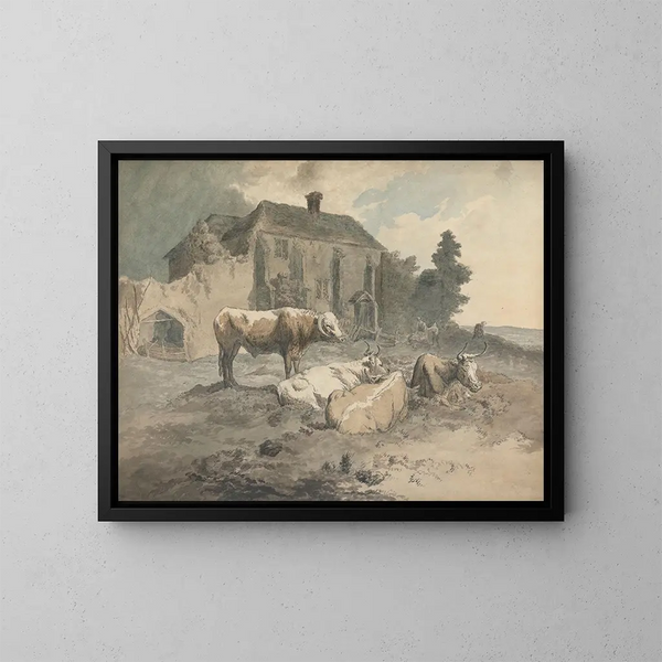 Bétail à longues cornes - Robert Hills — quadro incorniciato alla parete