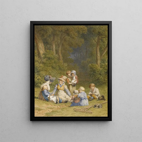 Il picnic dei bambini - Robert Hills — quadro incorniciato alla parete