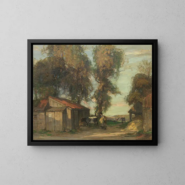 Una corte di fattoria - Robert Hope — quadro incorniciato alla parete