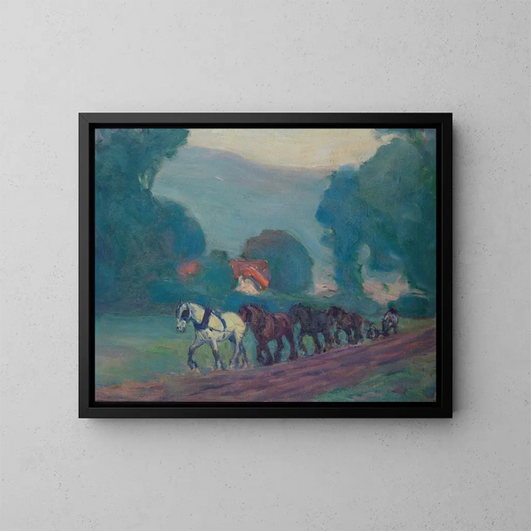 L'équipe des quatre chevaux - Robert Polhill Bevan — quadro incorniciato alla parete