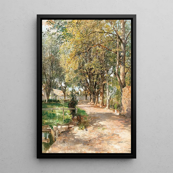 Un chemin ensoleillé au printemps - Robert Russ — quadro incorniciato alla parete