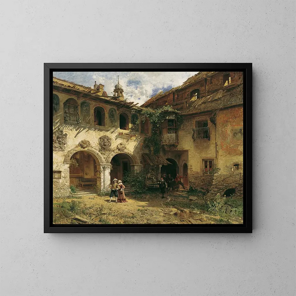 Corte della Frstenburg a Burgeis - Robert Russ — quadro incorniciato alla parete