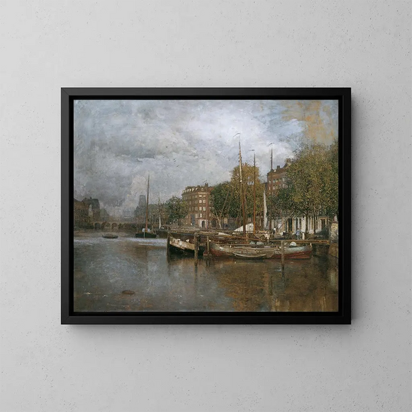 Canal a Rotterdam - Robert Russ — quadro incorniciato alla parete