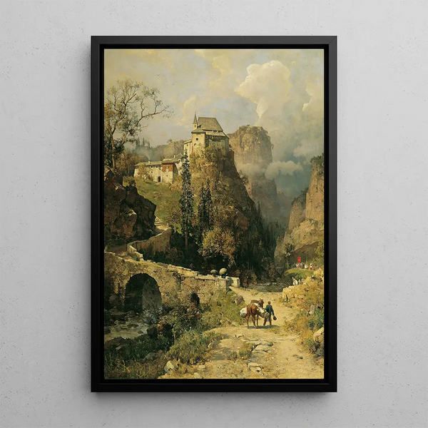 Gorge e ermitage San Romedio vicino a Val di Non - Robert Russ — quadro incorniciato alla parete